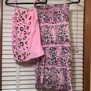 Girl’s Justice skirt and matching top Size 16/18